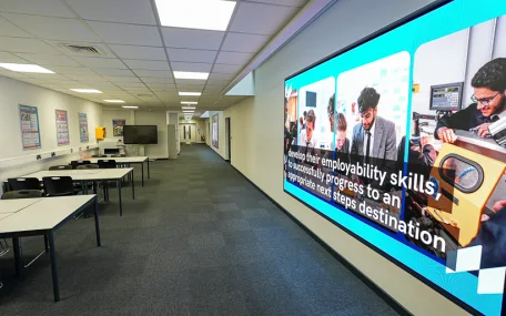 Refurbished Corridor with Video Wall Panels